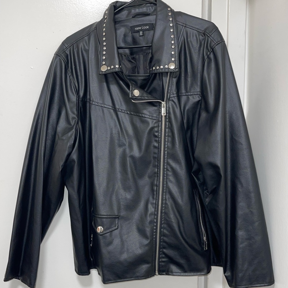 Black Leather jacket with embellishments